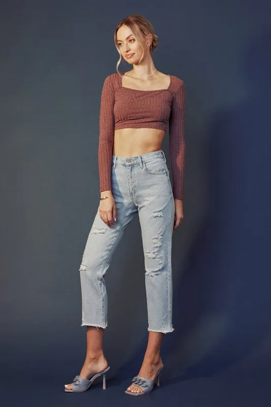 Sierra High Rise Straight Jeans